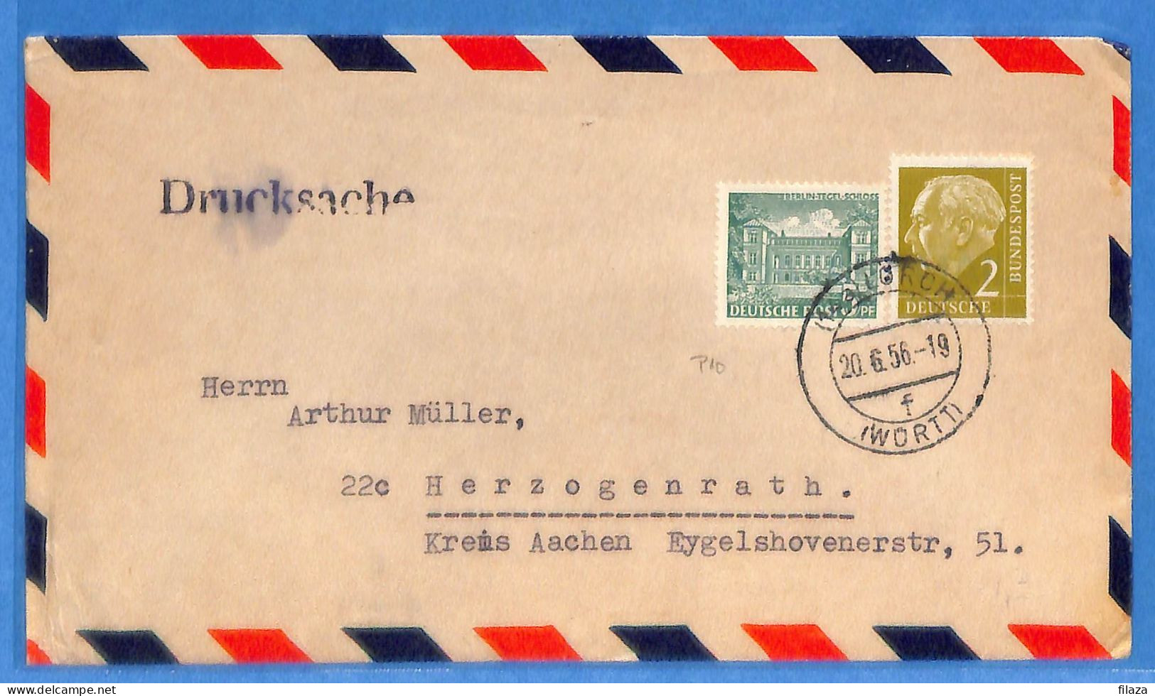 Berlin West 1956 - Lettre De Lorch - G33083 - Lettres & Documents