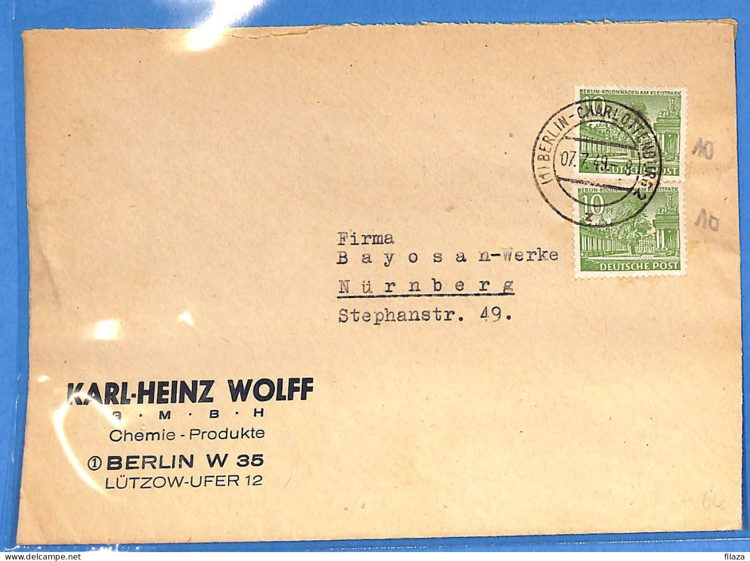 Berlin West 1949 - Lettre De Berlin - G33069 - Brieven En Documenten