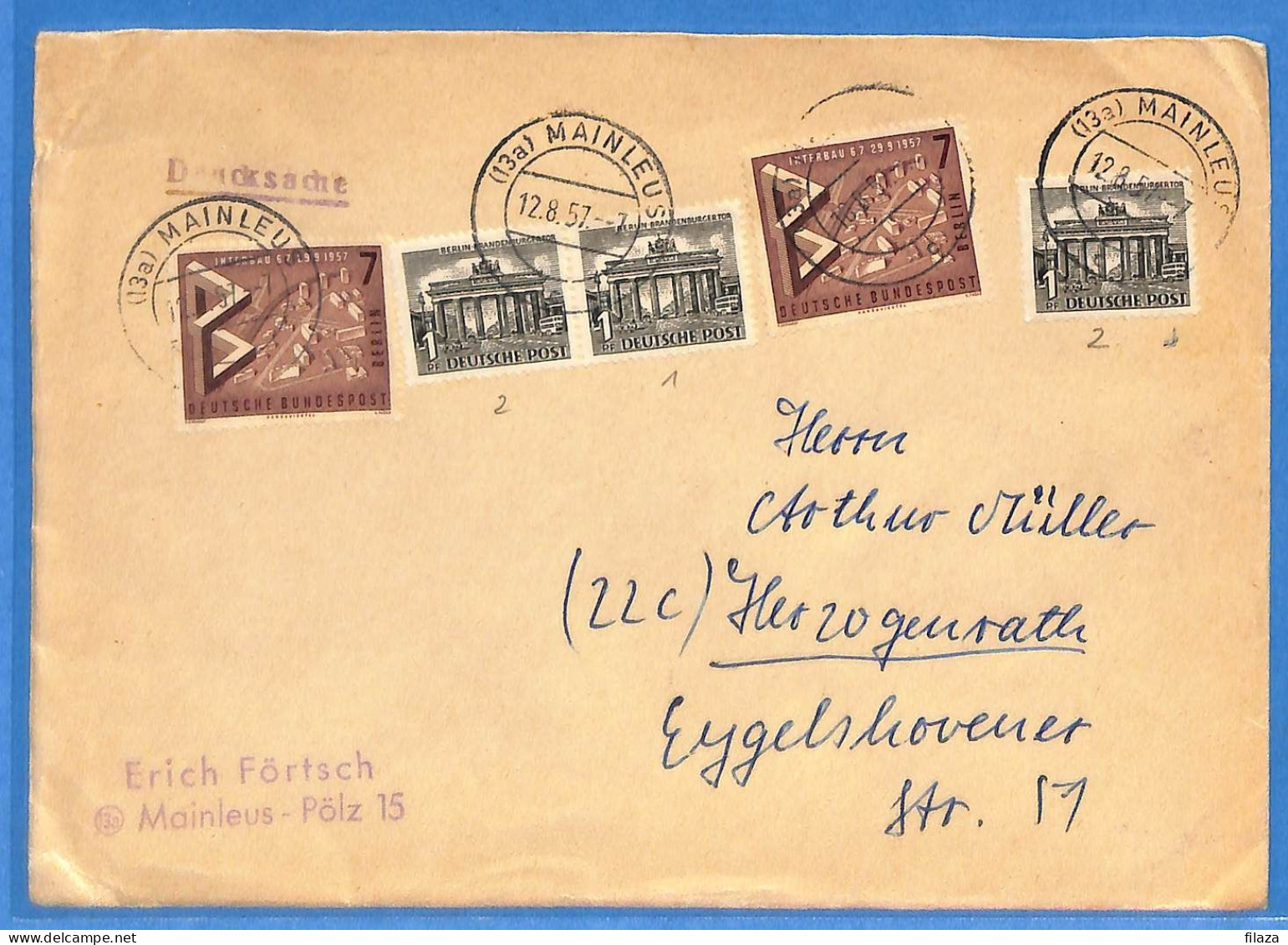 Berlin West 1957 - Lettre De Mainleus - G33063 - Lettres & Documents