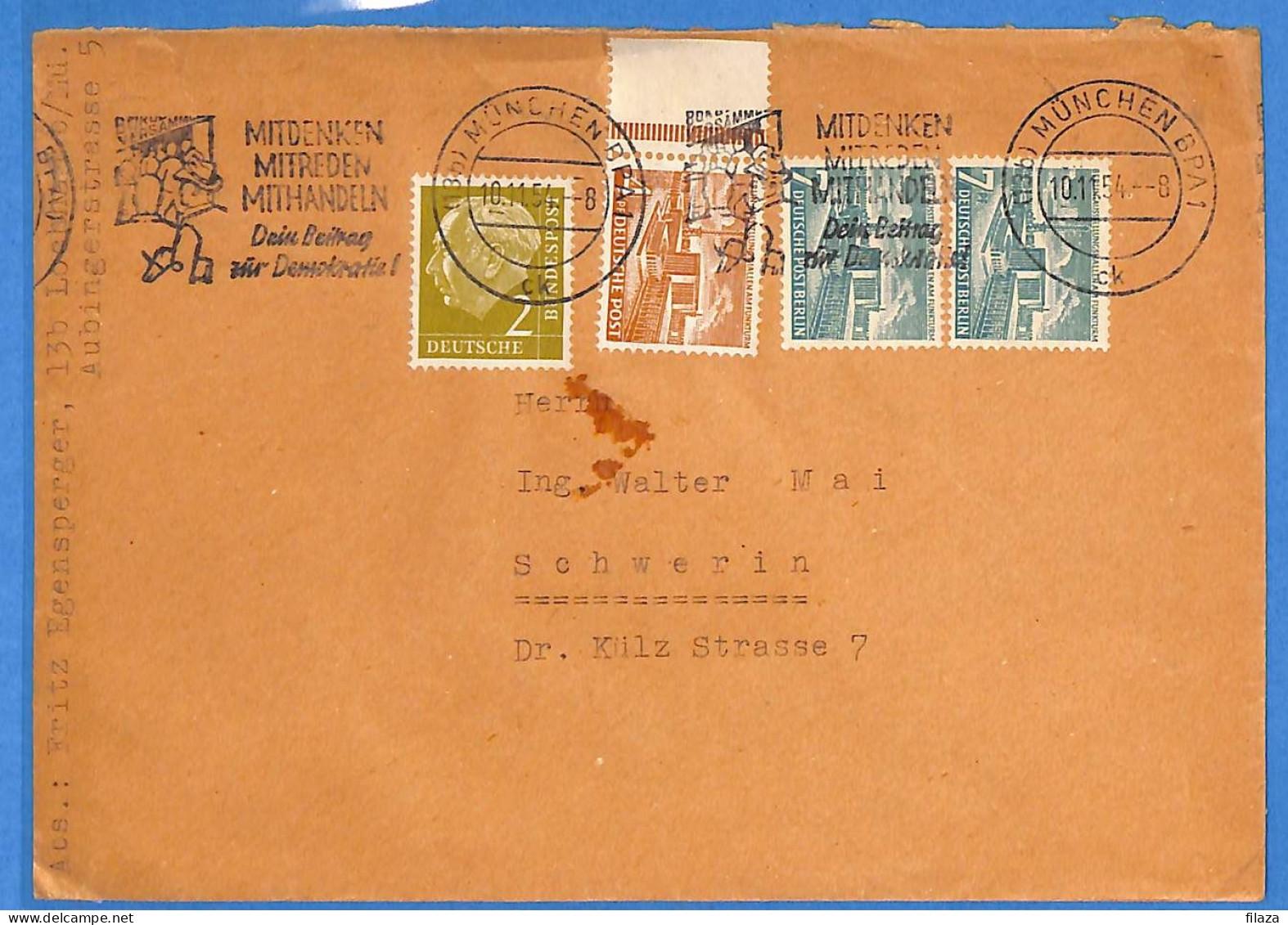 Berlin West 1954 - Lettre De Munchen - G33061 - Covers & Documents