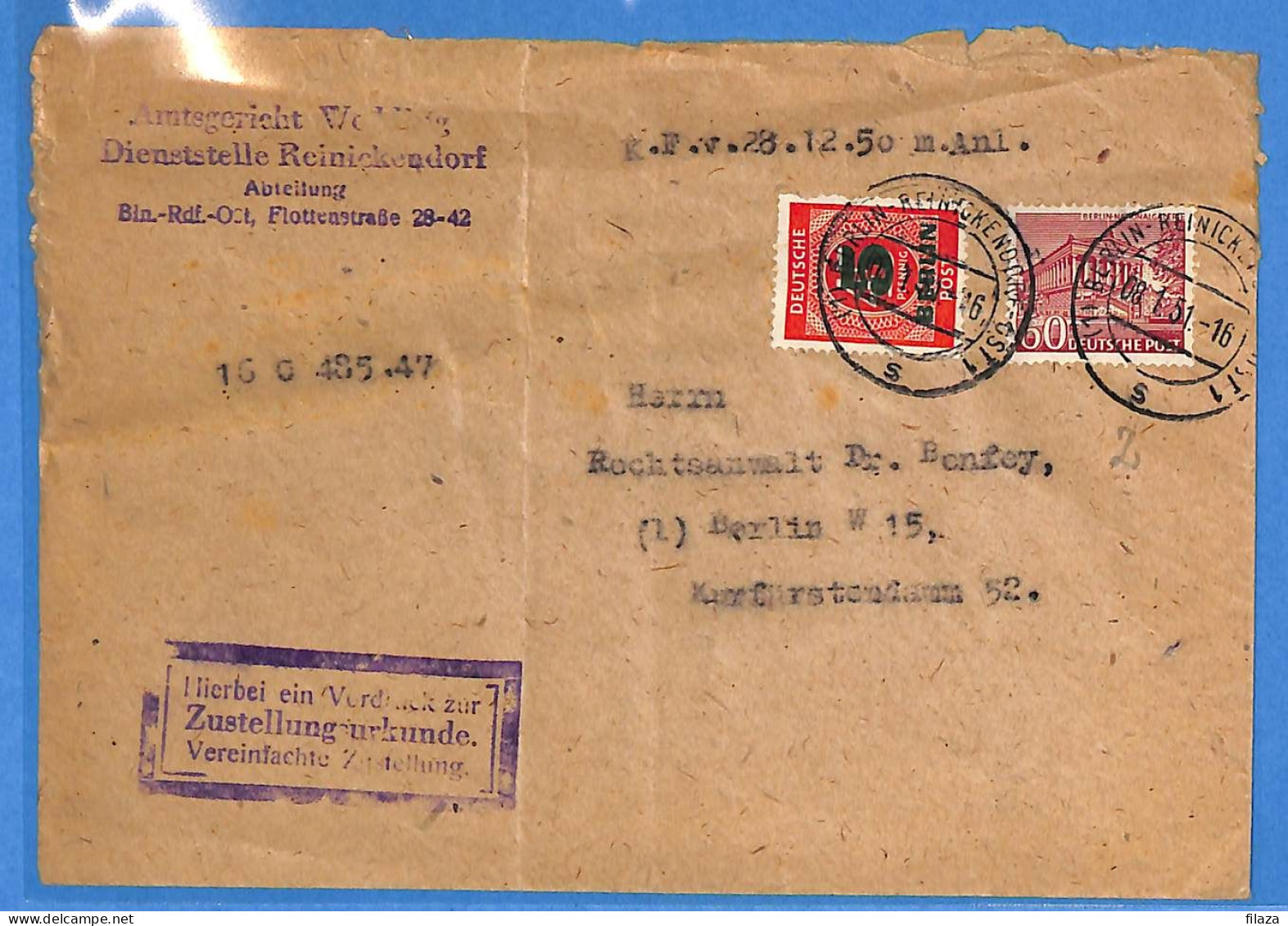 Berlin West 1951 - Lettre De Berlin - G33049 - Briefe U. Dokumente