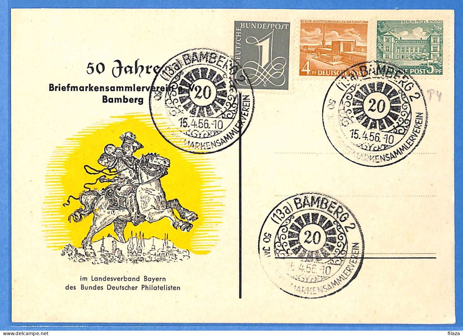Berlin West 1956 - Carte Postale De Bamberg - G33038 - Briefe U. Dokumente