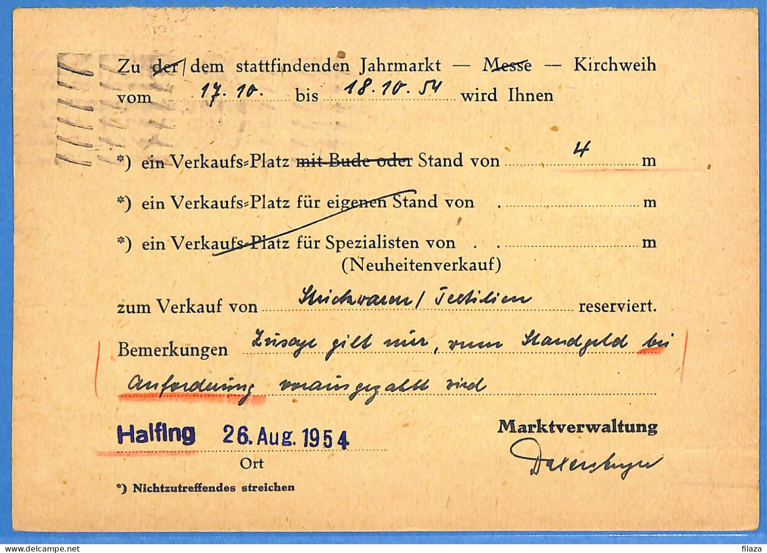Berlin West 1954 - Carte Postale De Halfing - G33037 - Brieven En Documenten