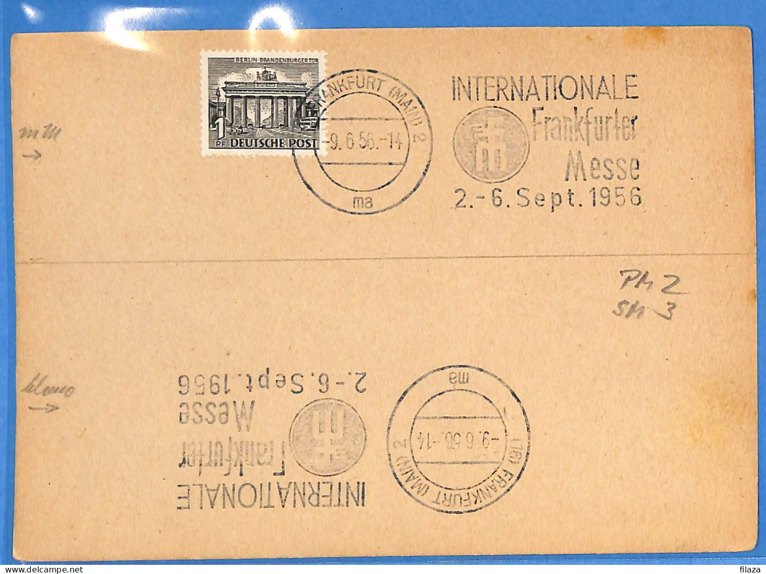 Berlin West 1956 - Carte Postale De Frankfurt - G33025 - Brieven En Documenten
