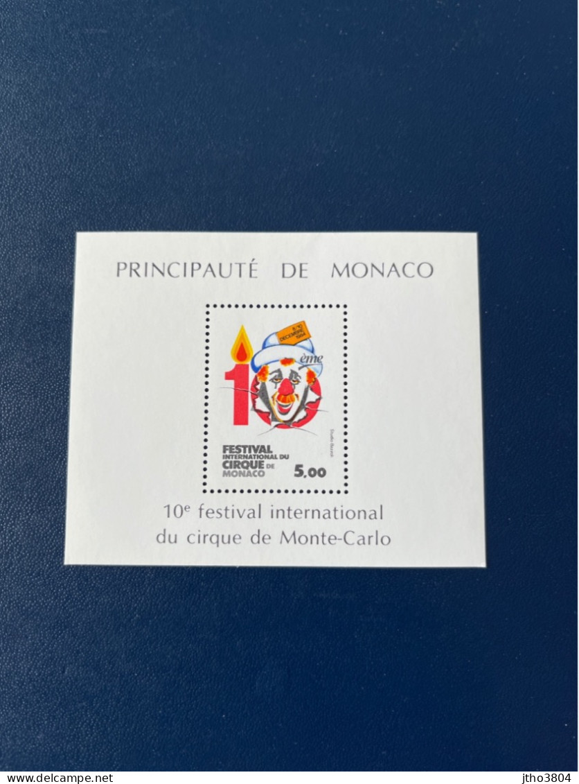 MONACO BLOC 29 NEUF ETAT LUXE 1,60 € FACIALE CIRQUE MONTE CARLO - Blocks & Sheetlets