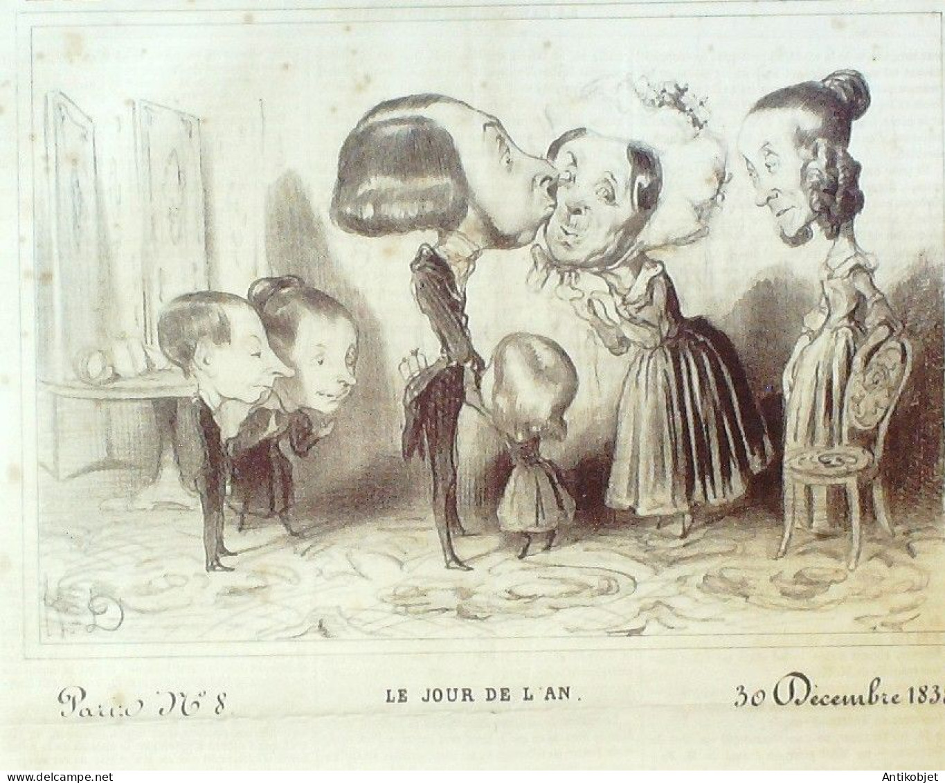 Lithographie Daumier Honoré Signée Paris 8 1838 - Prenten & Gravure