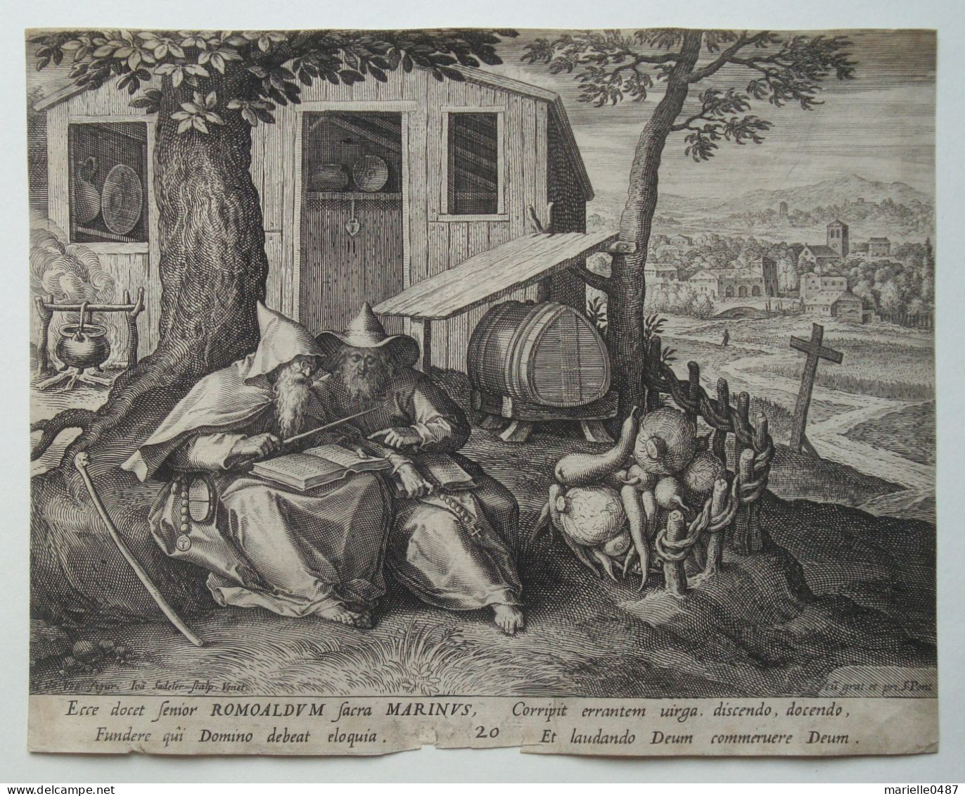 Martin De VOs - Sadeler - 1598 - Trophaeum Vitae Solitariae - Estampes & Gravures