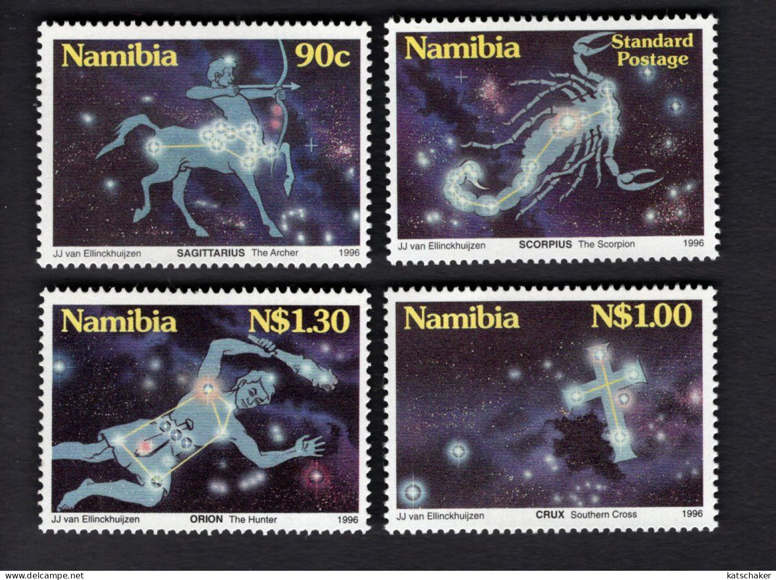 2025370334 1996 SCOTT 808 811 (XX) POSTFRIS MINT NEVER HINGED - SPACE - CONSTELLATIONS - Namibië (1990- ...)