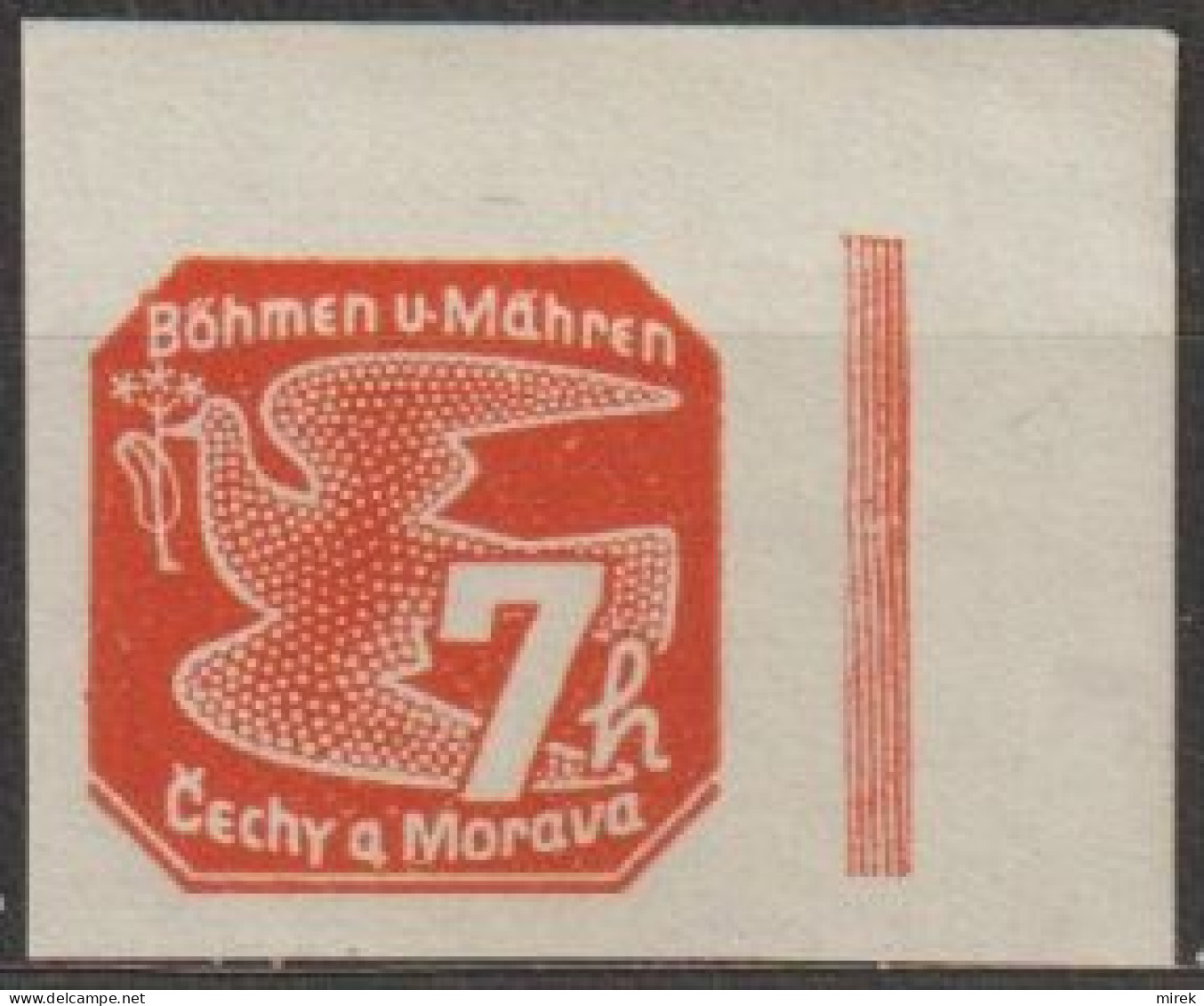 038/ Pof. NV 3, Corner Stamp, Broken Frame - Ungebraucht