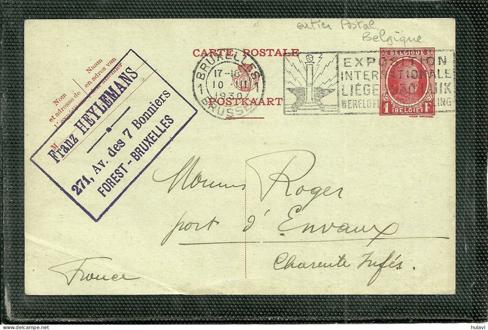 ENTIER POSTAL DE BELGIQUE (ref 586) - Postcards 1909-1934