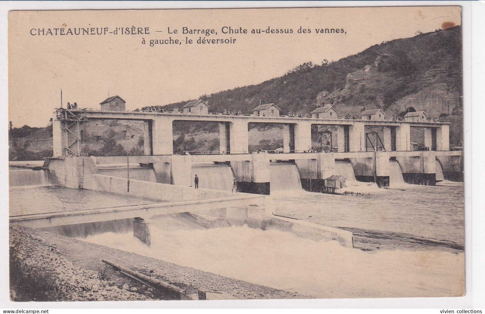 Châteauneuf D'Isère (26 Drôme) Le Barrage Chute Au Dessus Des Vannes à Gauche Le Déversoir - Phot. Poréaud - Other & Unclassified
