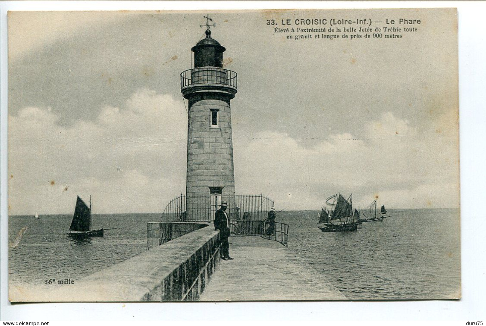 LOT 2 CP * LE CROISIC Le Phare Elevé à L'extrémité De La Jetée De Tréhic & Le Phare (Voyagé 1956) - Le Croisic