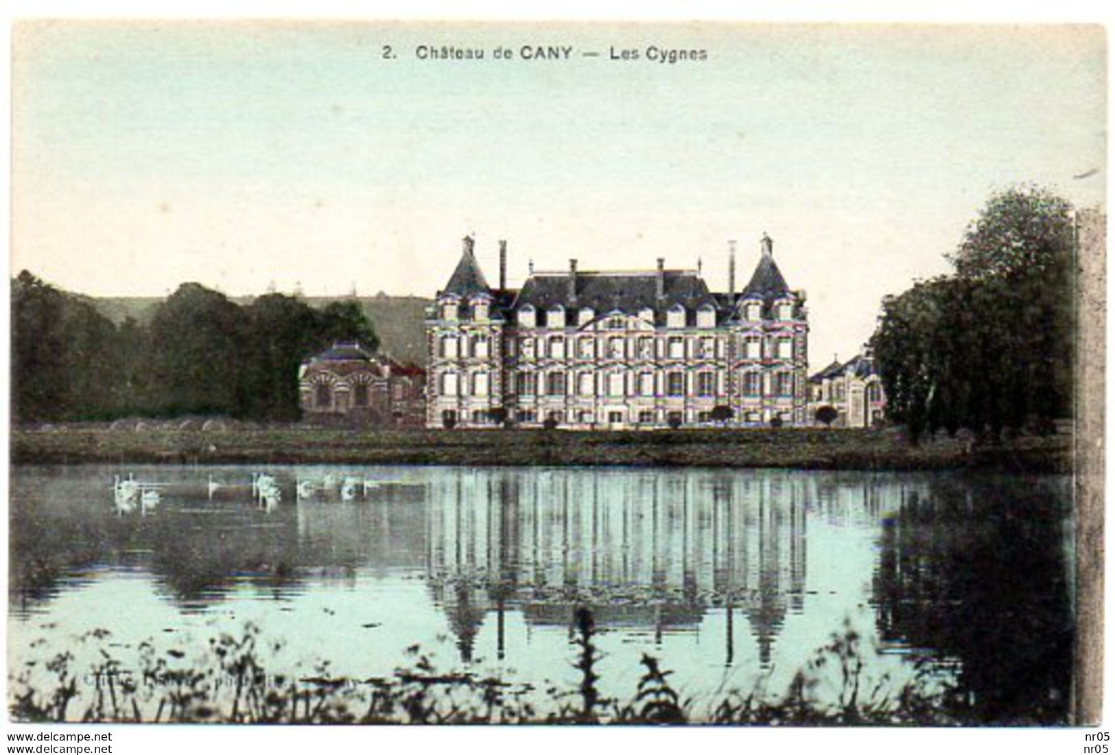 76   -  Chateau De CANY( Seine Maritime )   - Les Cygnes ( Colorisé ) - Cany Barville