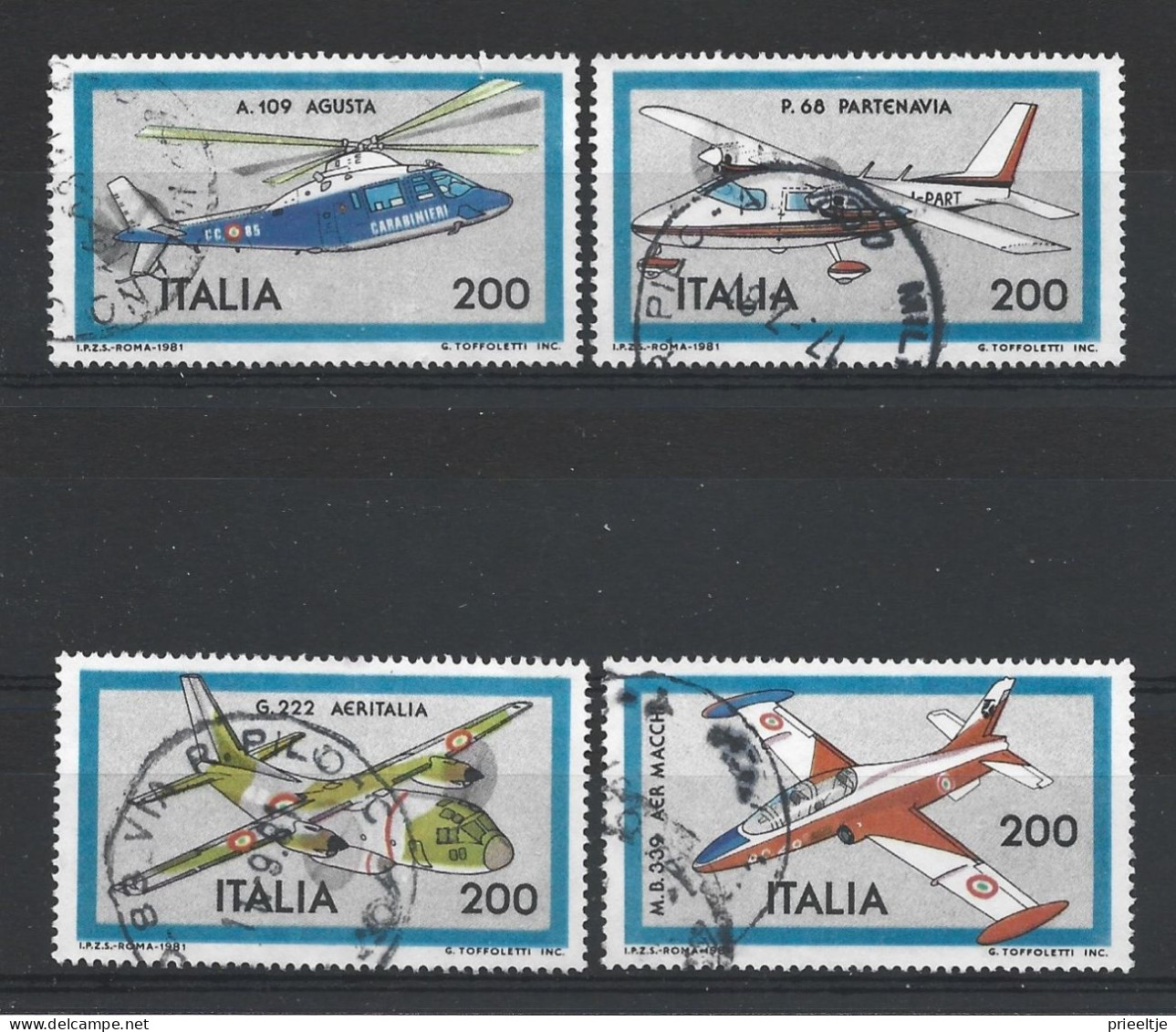 Italy 1981 Aviation Y.T. 1484/1487 (0) - 1981-90: Used