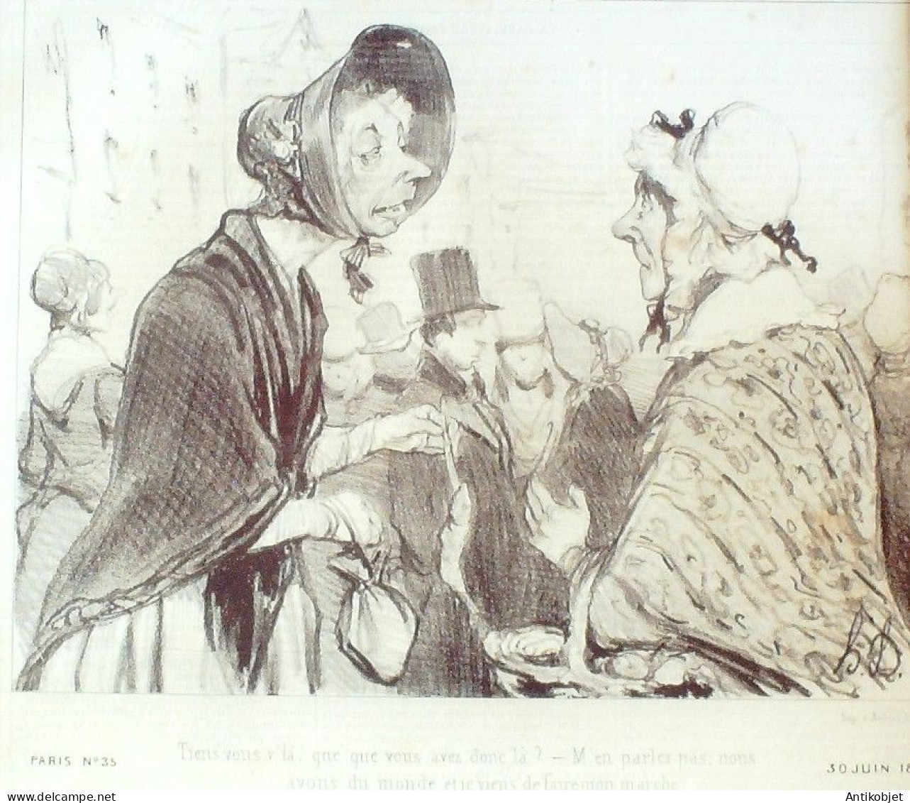 Lithographie Daumier Honoré Signée Paris 35 1839 - Estampes & Gravures