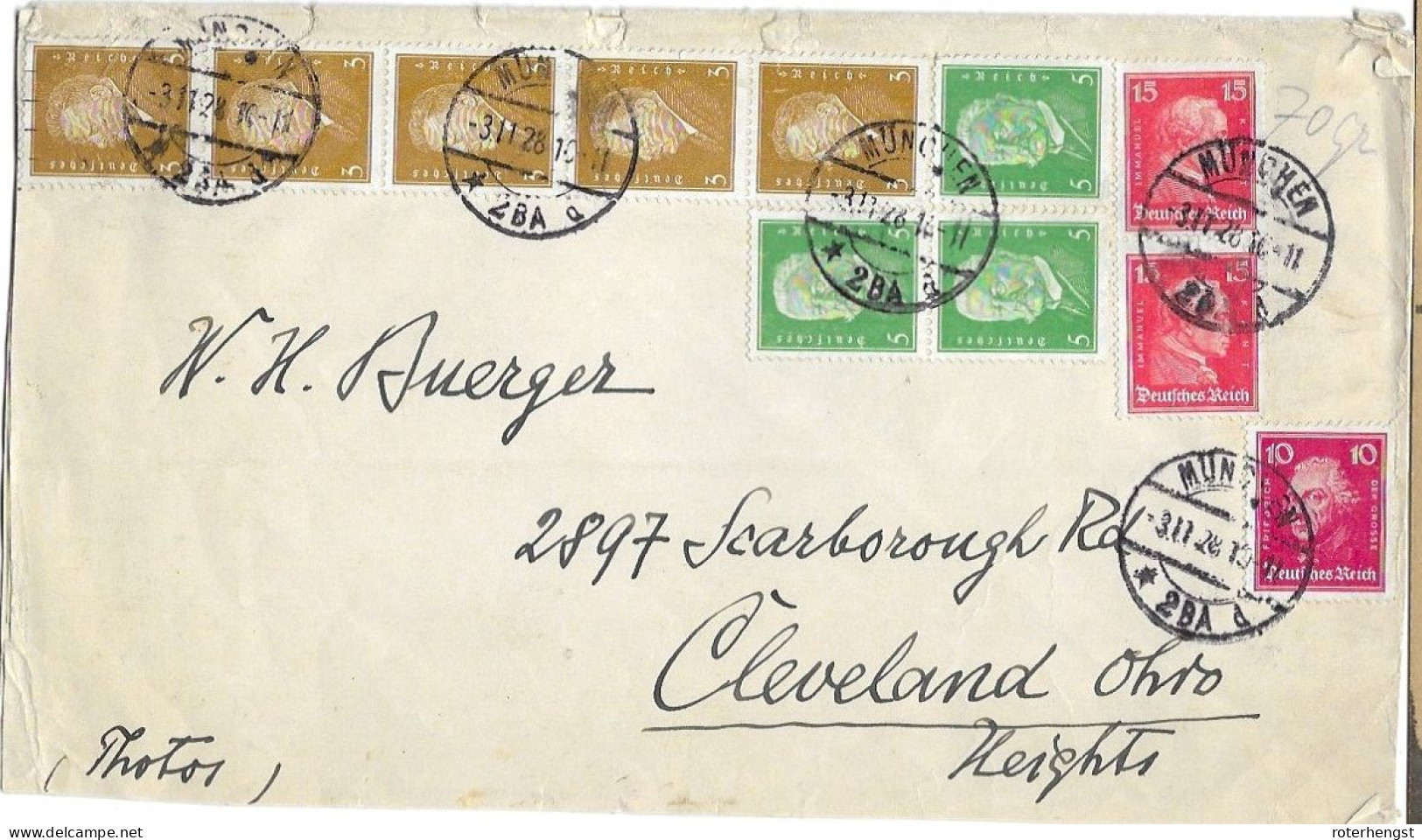 Germany 1928 Letter München  To USA - Covers & Documents