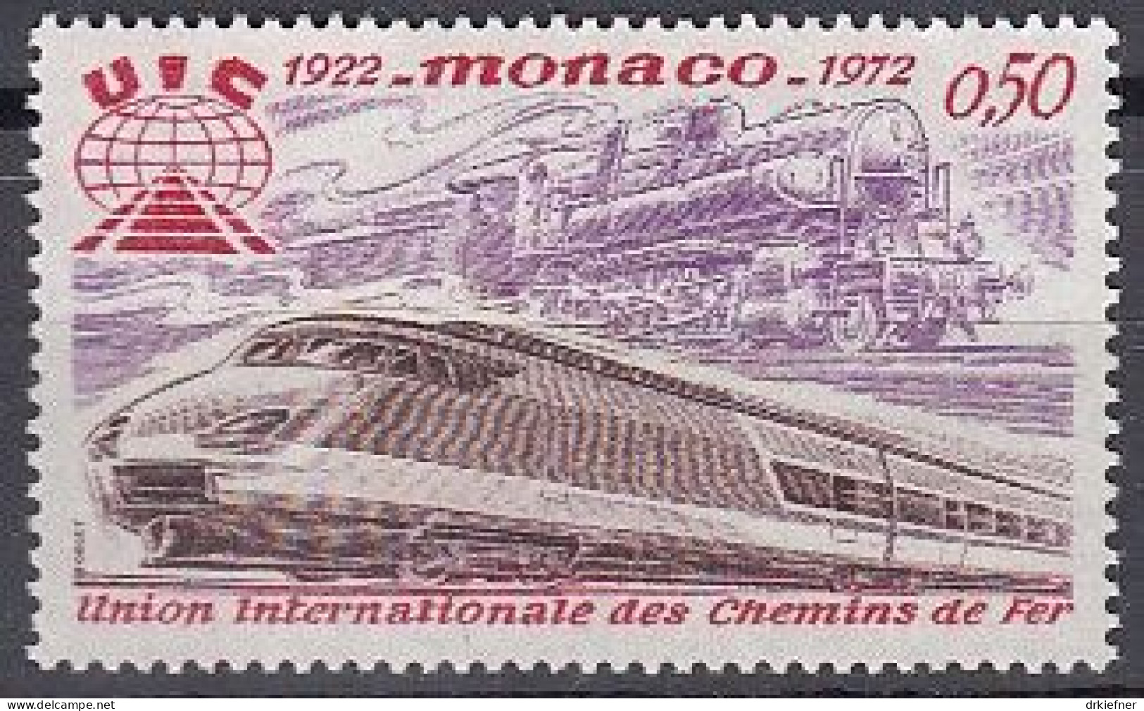 MONACO  1034, Postfrisch **, Eisenbahn-Verband, Dampflok, TGV, 1972 - Ongebruikt