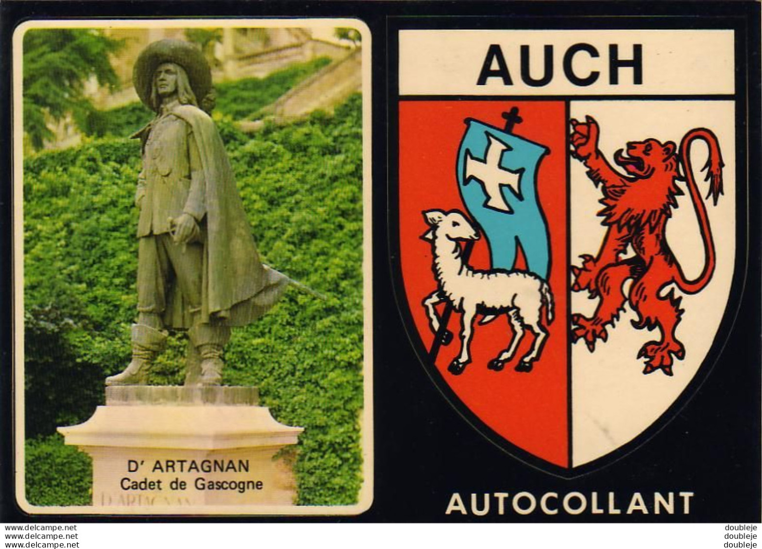 D32   AUCH   Carte Avec Écusson Autocollant Blasons Adhésifs - Dreh- Und Zugkarten