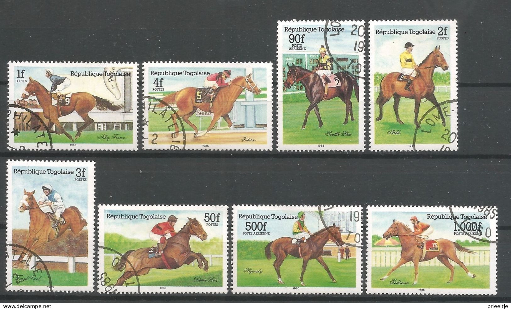 Togo 1985 Racehorses Y.T. 1172/1176+A548/550(0) - Togo (1960-...)