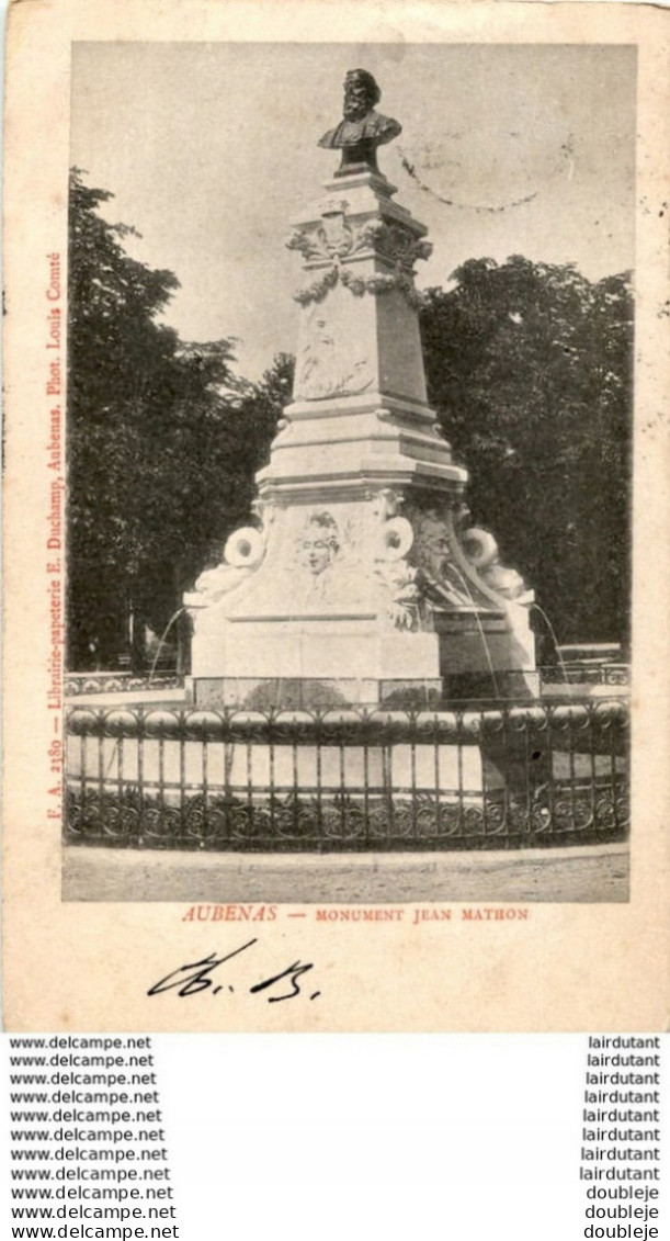 D07  AUBENAS  Monument Jean Mathon   ..... - Aubenas