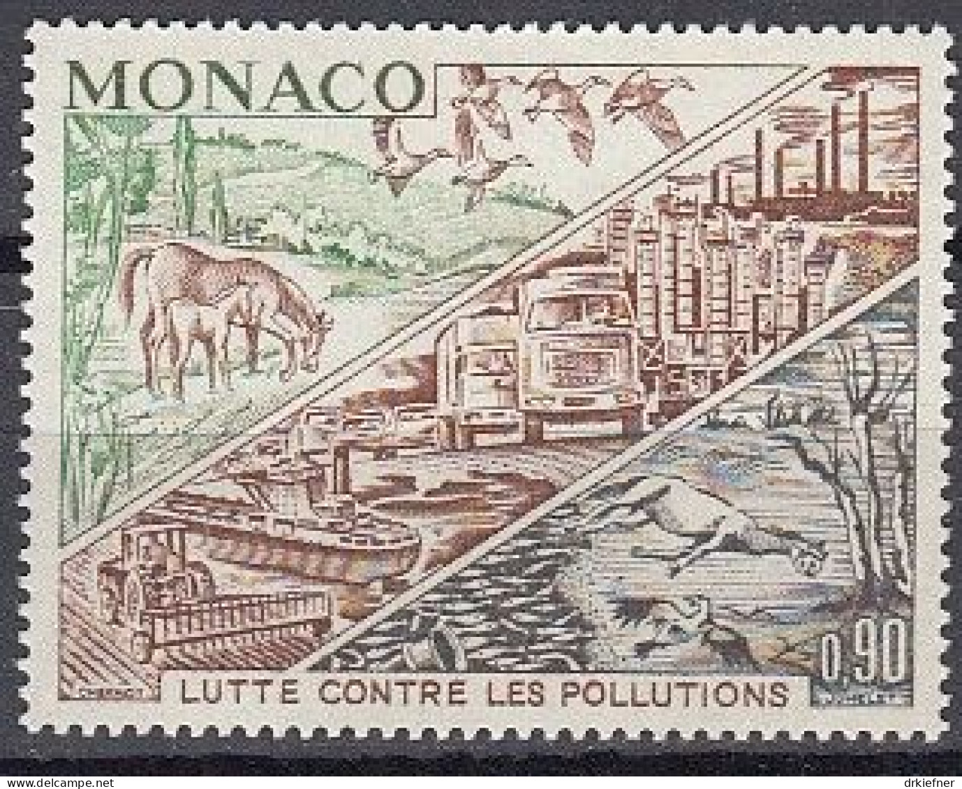 MONACO  1036, Postfrisch **, Gegen Umweltverschmutzung, 1972 - Nuevos