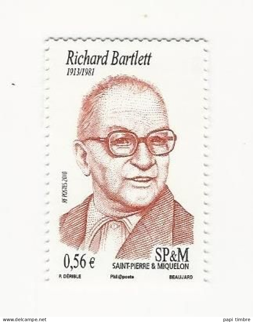 SPM-2010-Personnalité. Richard Bartlett - N° 966 ** - Unused Stamps