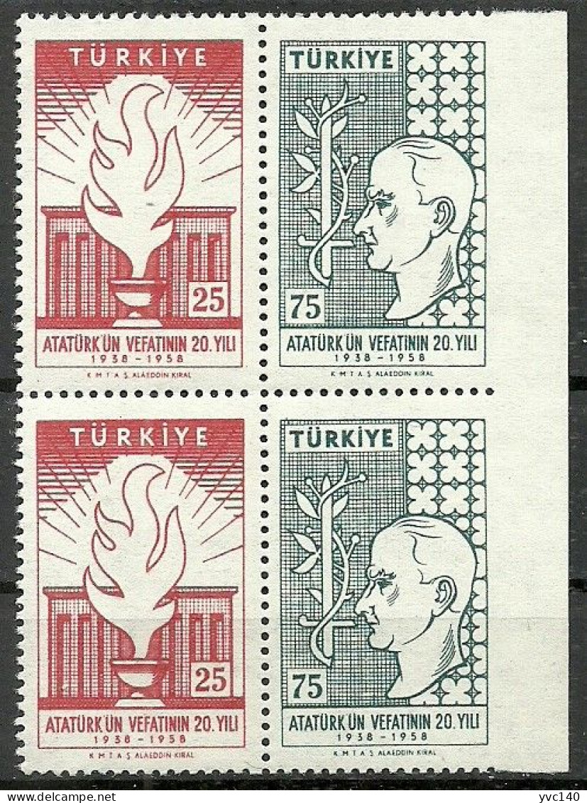 Turkey; 1958 20th Anniv. Of The Death Of Ataturk ERROR "Imperf. Edge" - Unused Stamps