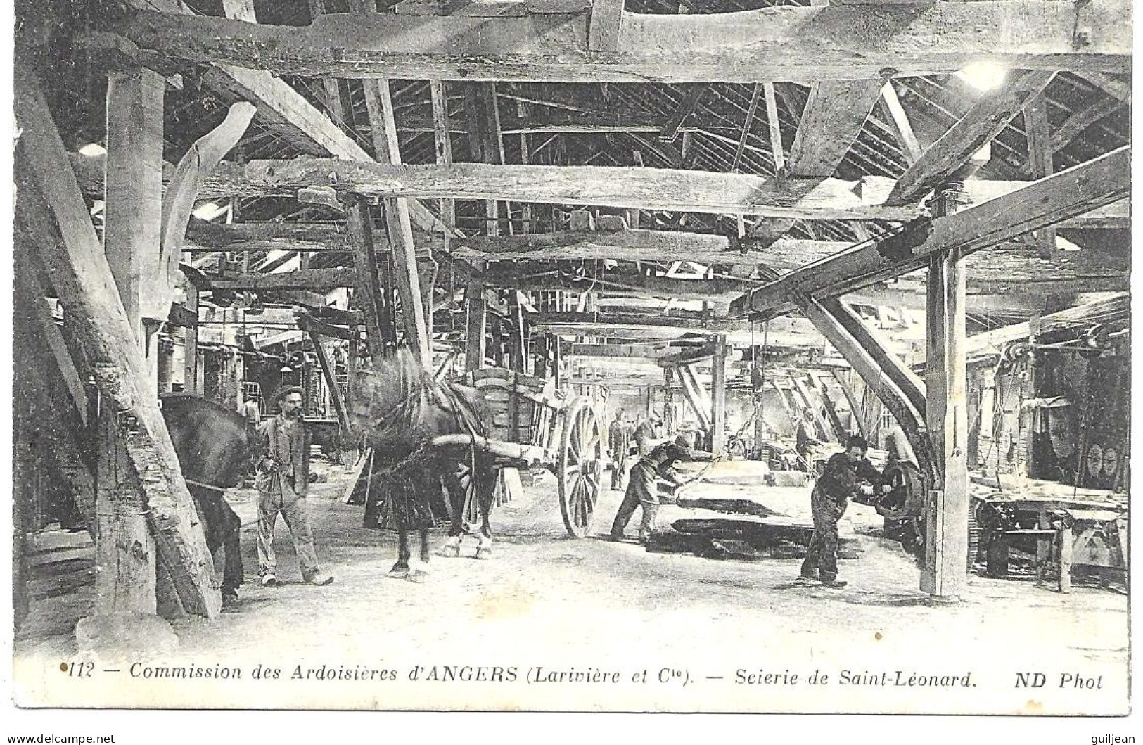 INDUSTRIE - 49 ANGERS - ARDOISIERES - (ex. LARIVIERE) Scierie De St-Léonard - N° 112 - CIRCULE 1916 - - Industry