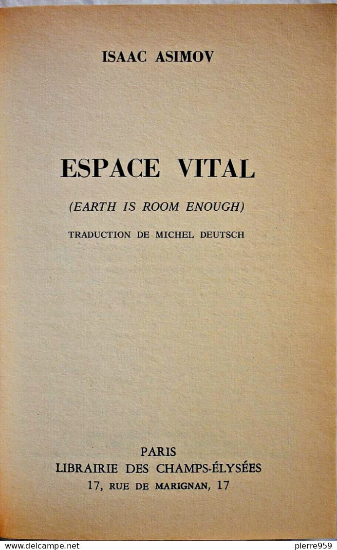 Espace Vital - Isaac Asimov - Le Masque SF