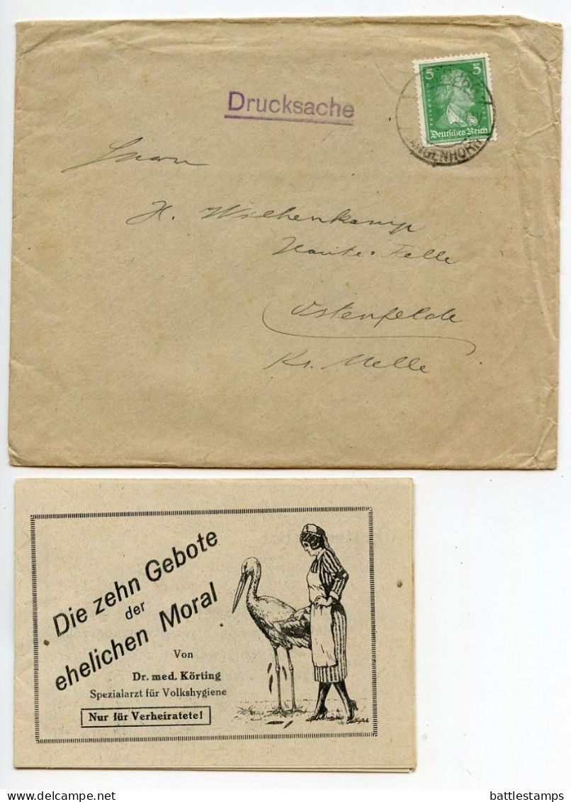 Germany 1928 Cover & Booklet (Die Zehn Gebote Der Ehelichen Moral); Hamburg - Chem. Pharm. Laboratorium; 5pf. Schiller - Storia Postale