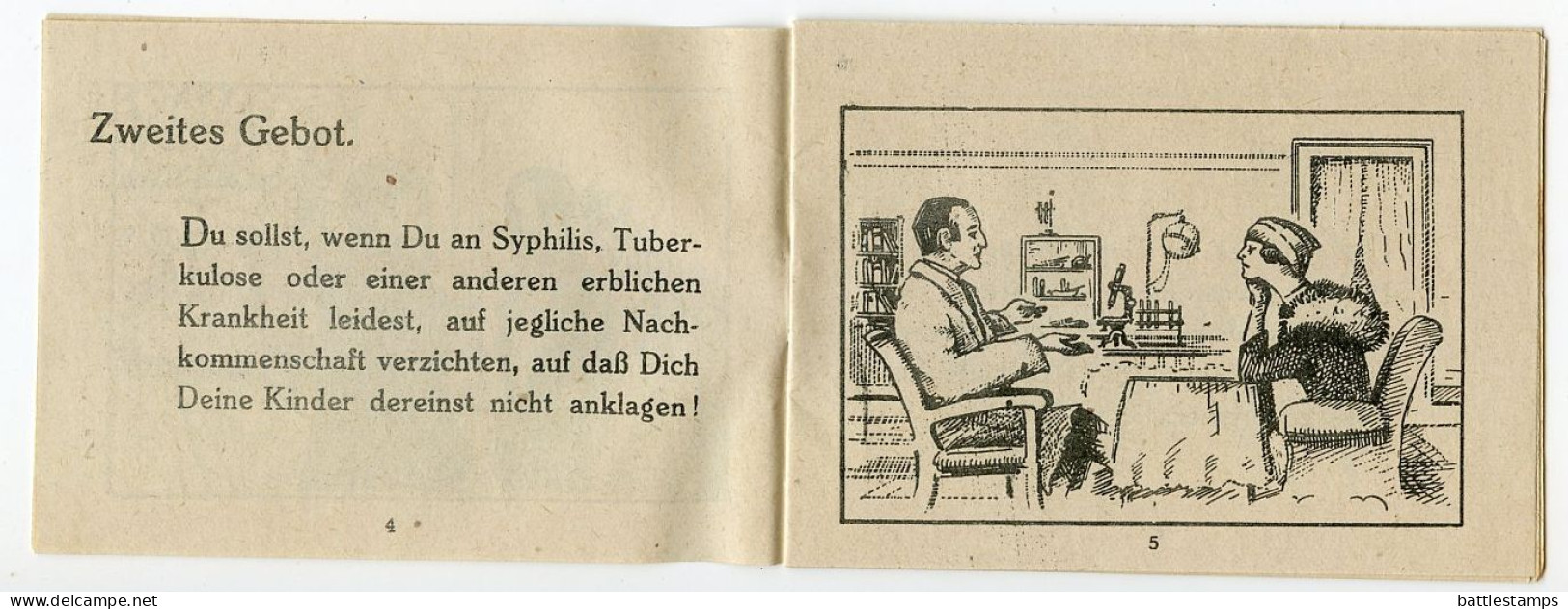 Germany 1928 Cover & Booklet (Die Zehn Gebote Der Ehelichen Moral); Hamburg - Chem. Pharm. Laboratorium; 5pf. Schiller - Briefe U. Dokumente