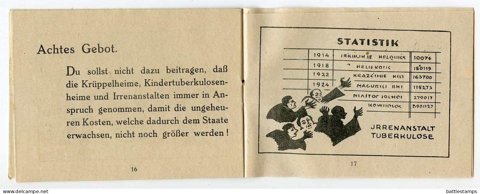 Germany 1928 Cover & Booklet (Die zehn Gebote der ehelichen Moral); Hamburg - Chem. pharm. Laboratorium; 5pf. Schiller