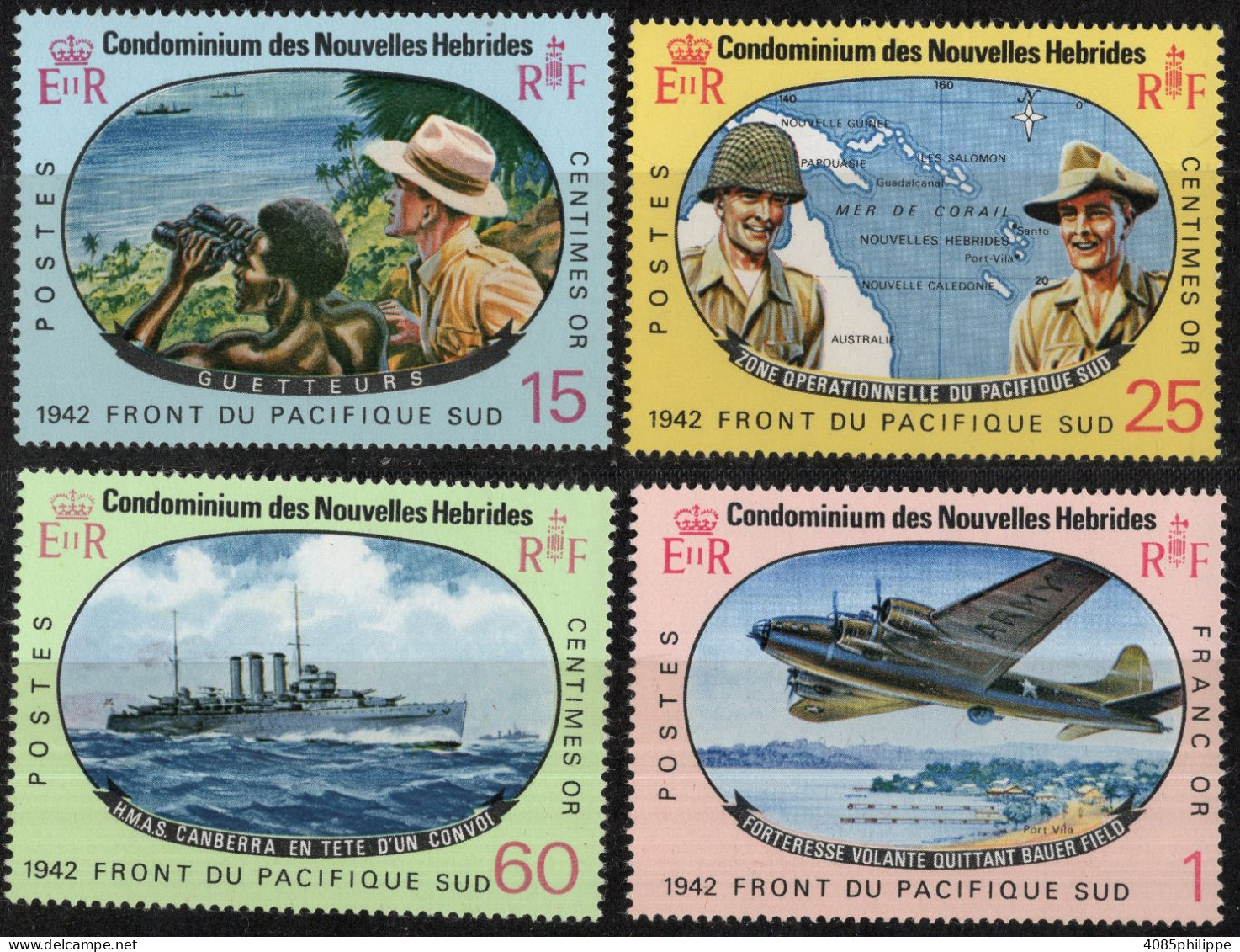 Nouvelles HEBRIDES Timbres-poste N°257* à 260* Neufs Charnières TB Cote : 8€50 - Unused Stamps