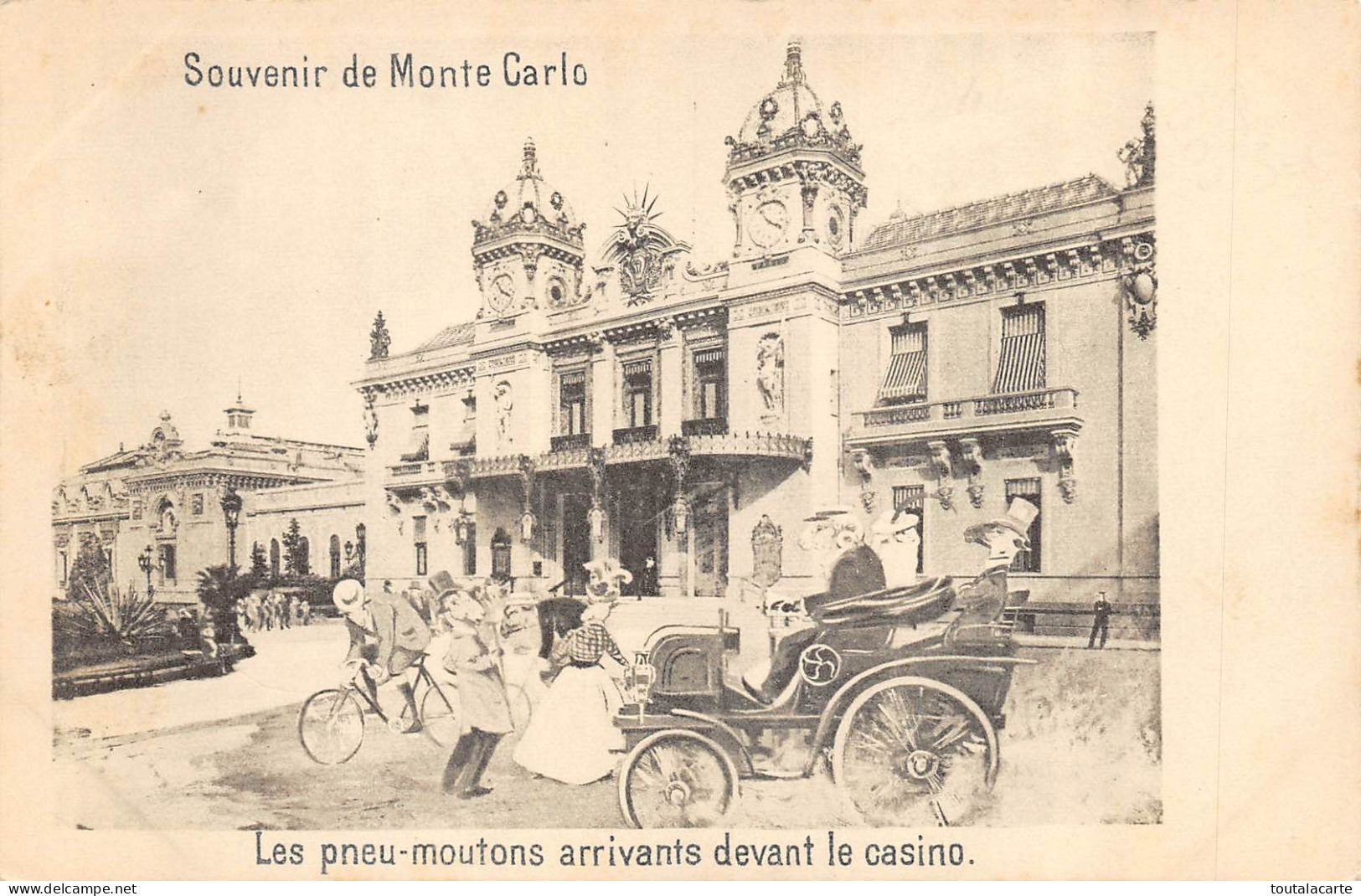 CPA SOUVENIR DE MONTE CARLO LES PNEU MOUTONS DEVANT LE CASINO - Monte-Carlo