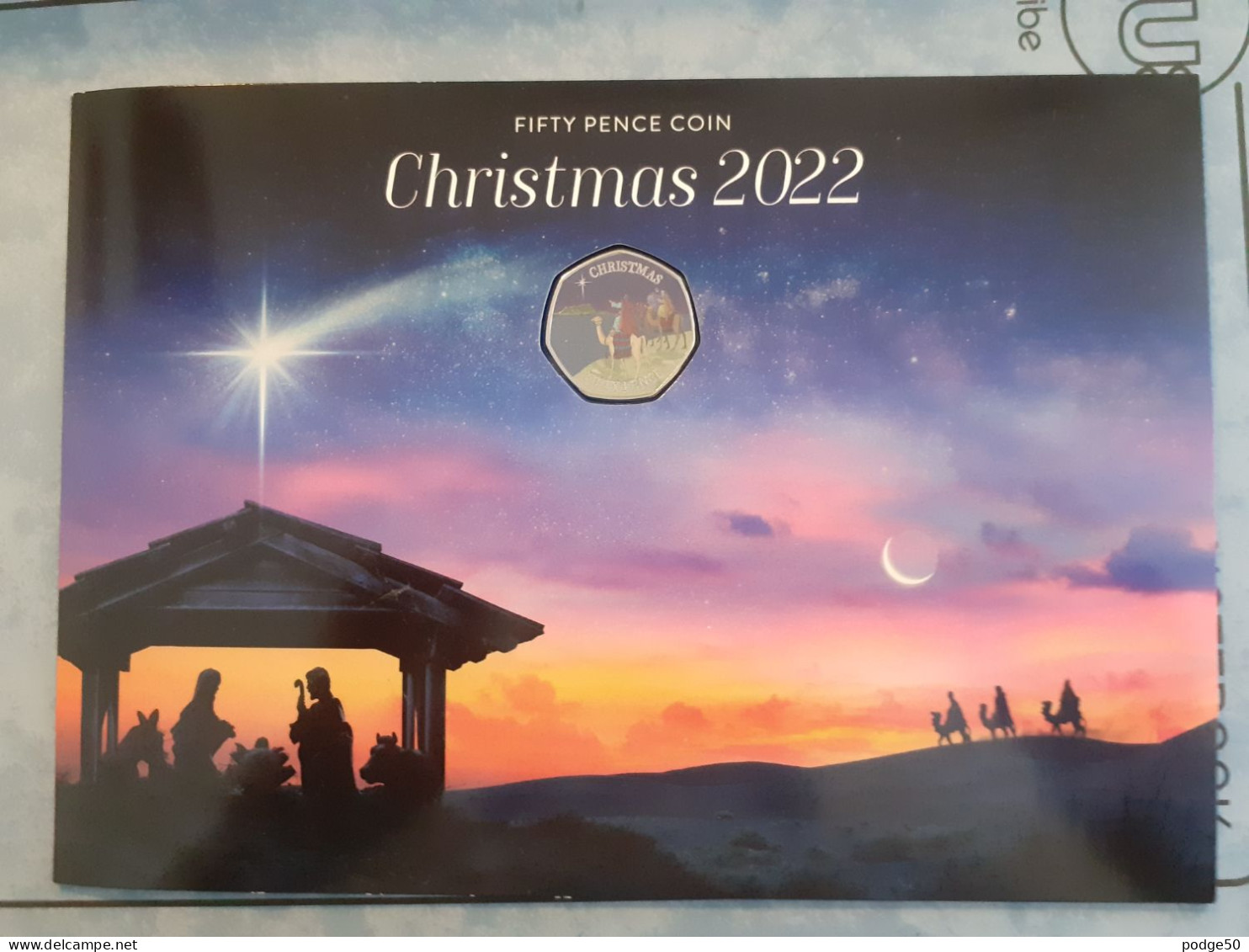 GIBRALTAR  2022 COLOURED THREE WISE MEN IN CHRISTMAS CARD 50p - Gibraltar