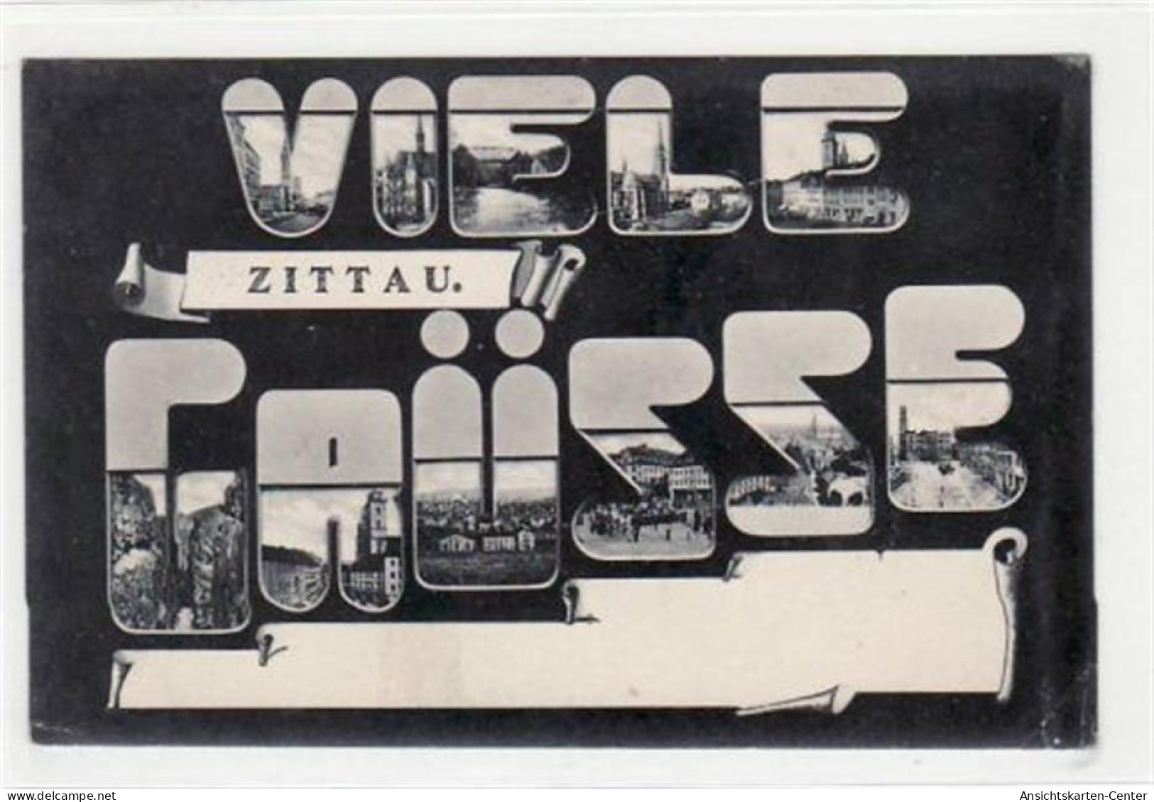 39031707 - Zittau Mit Kl. Bildern In Den Buchstaben  Viele Gruesse  Gelaufen Von 1908 Kleiner Knick Unten Links Und Rec - Zittau