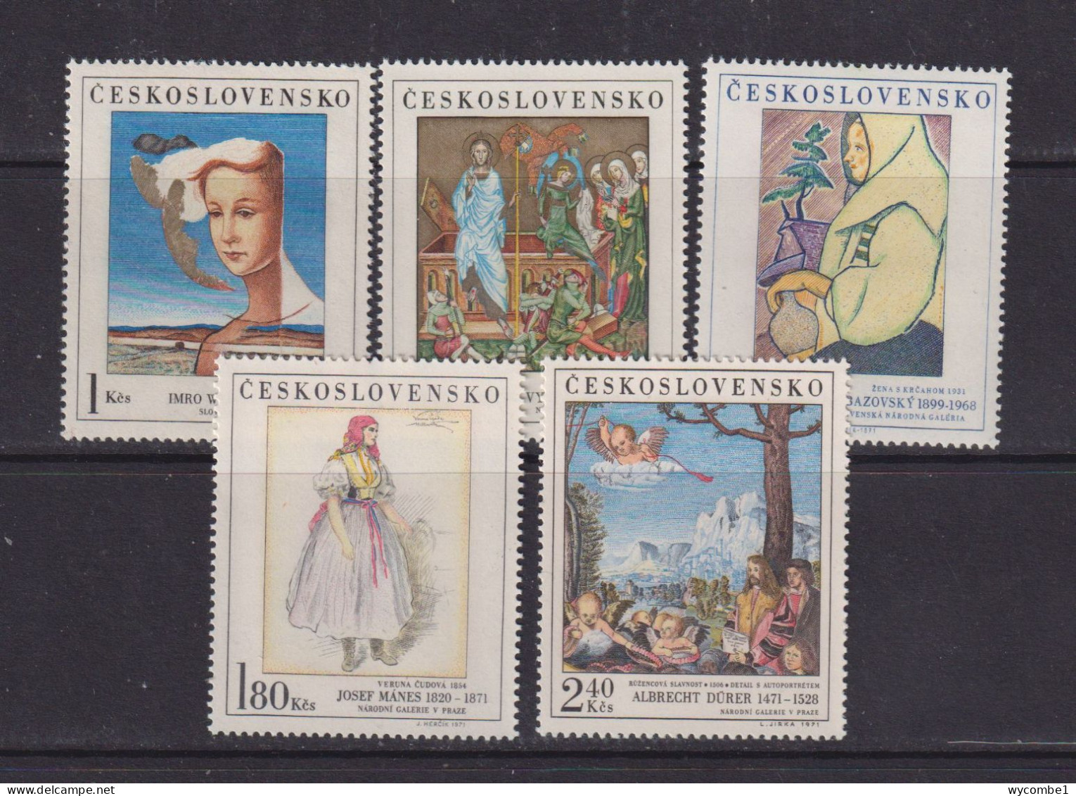 CZECHOSLOVAKIA  - 1971 Art Set Never Hinged Mint - Unused Stamps