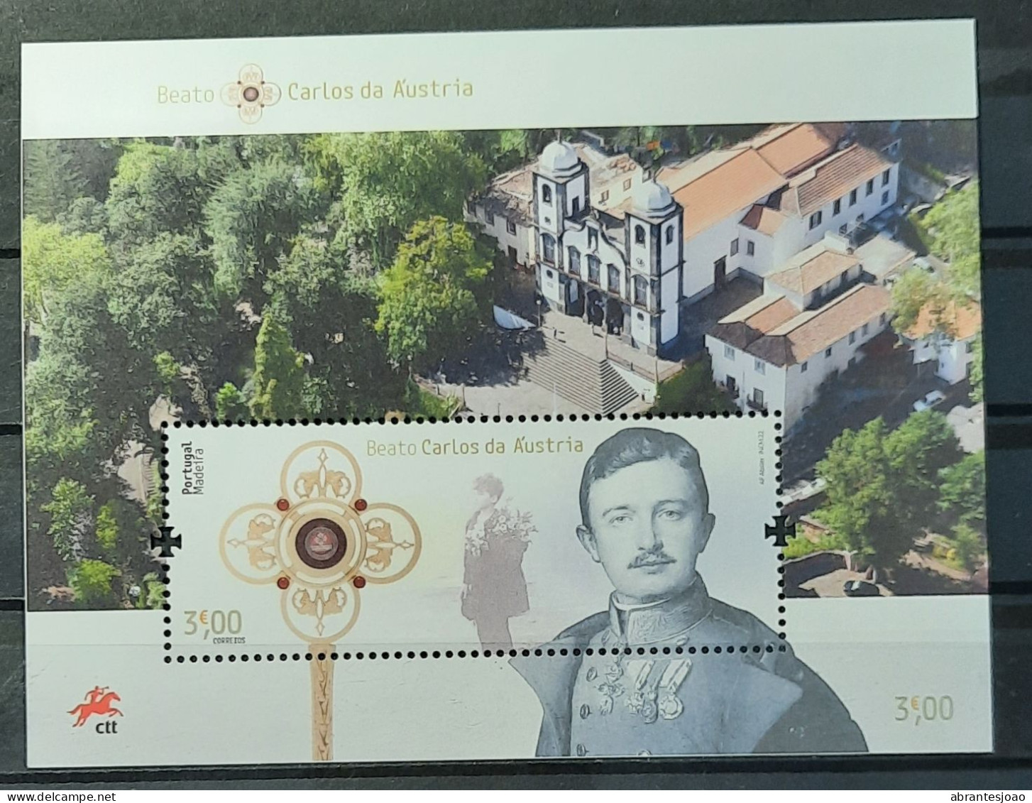 2022 - Portugal - MNH - Blessed Charles Of  Austria In Madeira - 3 Stamps + Block Of 1 Stamp - Ungebraucht