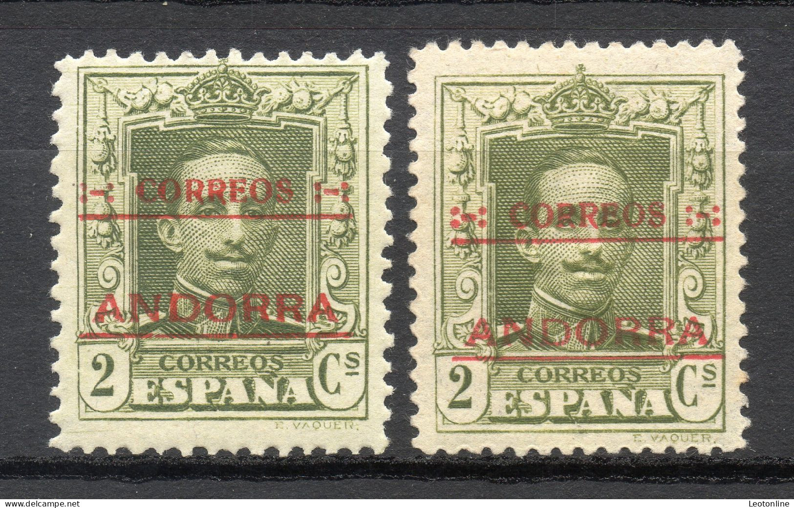 ANDORRA ESPAÑOLA 1928 - EDIFIL Nº 1 Y 1d (DENTADO 14) NUEVOS CON SEÑAL* MH LUJO - Unused Stamps