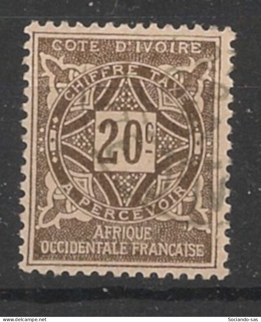 COTE D'IVOIRE - 1915 - Taxe TT N°YT. 12 - 20c Brun - Oblitéré / Used - Usados