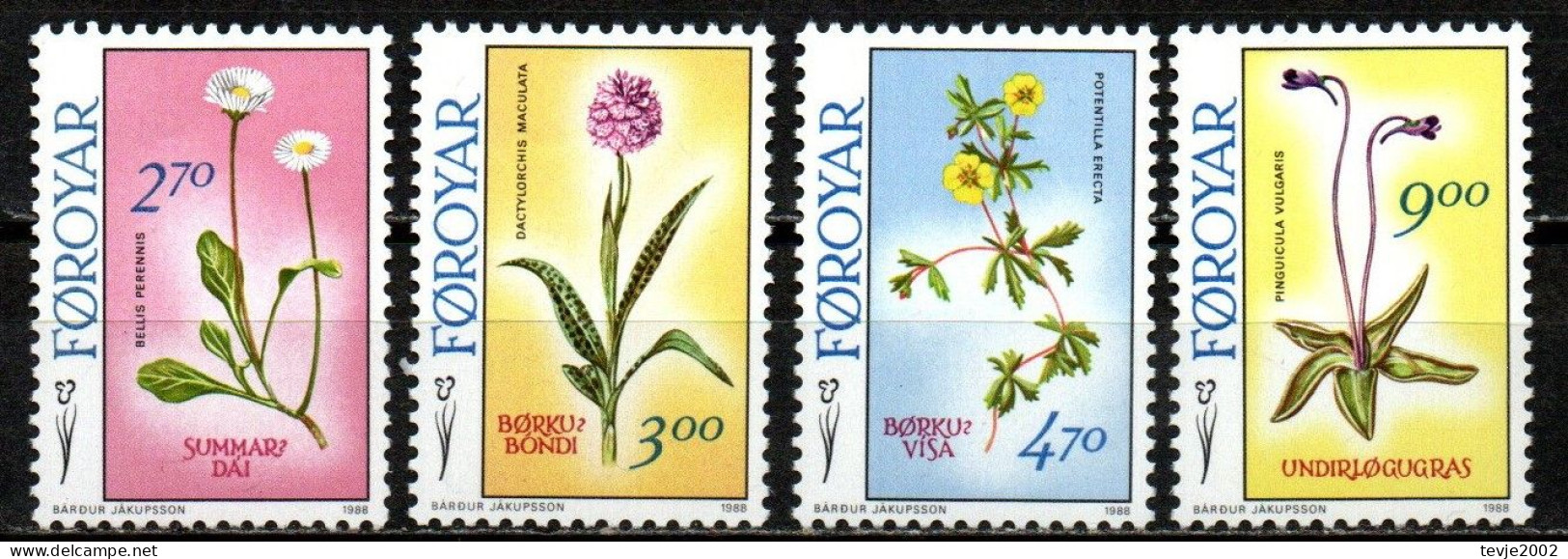 Färöer 1988 - Mi.Nr. 162 - 165 - Postfrisch MNH - Blumen Flowers - Autres & Non Classés