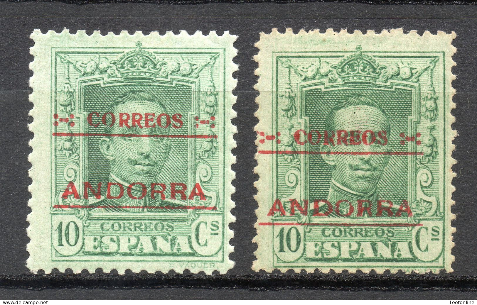 ANDORRA ESPAÑOLA 1928 - EDIFIL Nº 3 Y 3d (DENTADO 14) NUEVOS CON SEÑAL* MH - Unused Stamps