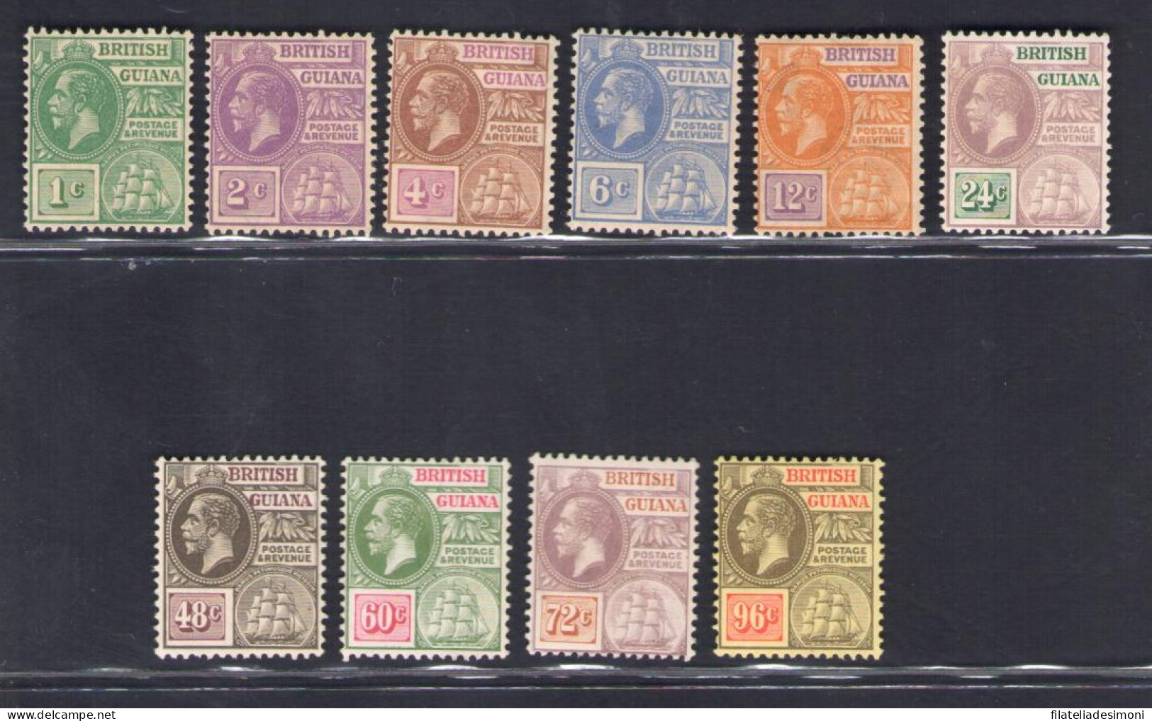 1921-27 British Guiana - Stanley Gibbons N. 272/82 - MNH** - Otros & Sin Clasificación