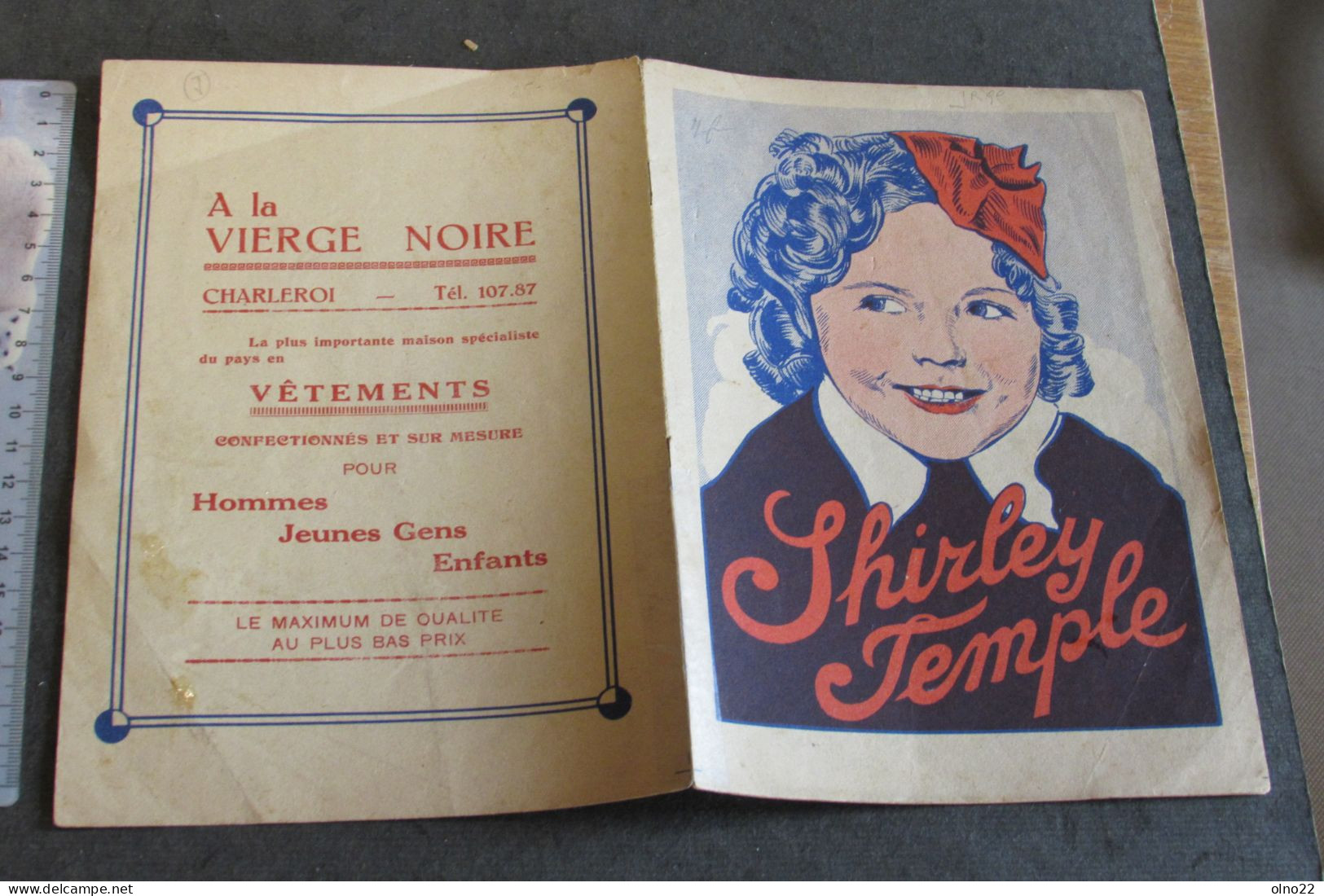 SHIRLEY TEMPLE - LIVRET PUBLICITAIRE VETEMENT A LA VIERGE NOIRE CHARLEROI -  4 FEUILLETS - VOIR SCANS - Advertising