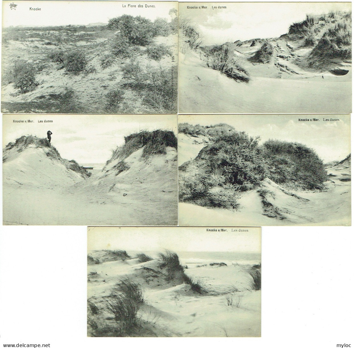 5x Knocke. Les Dunes. Lot De 5 Cartes. - Knokke