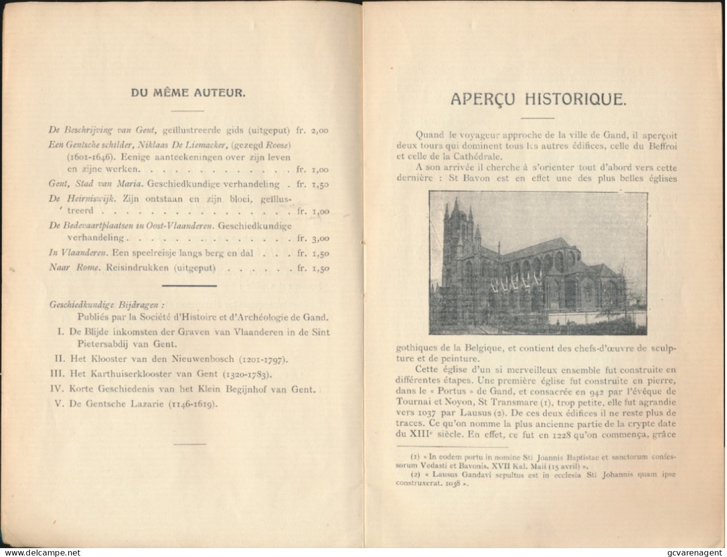 LA CATHEDRALE DE SAINT BAVON GUIDE ILLUSTRE. GOEDE STAAT. 32 BLADZIJDEN  205 X 135MM - Gent