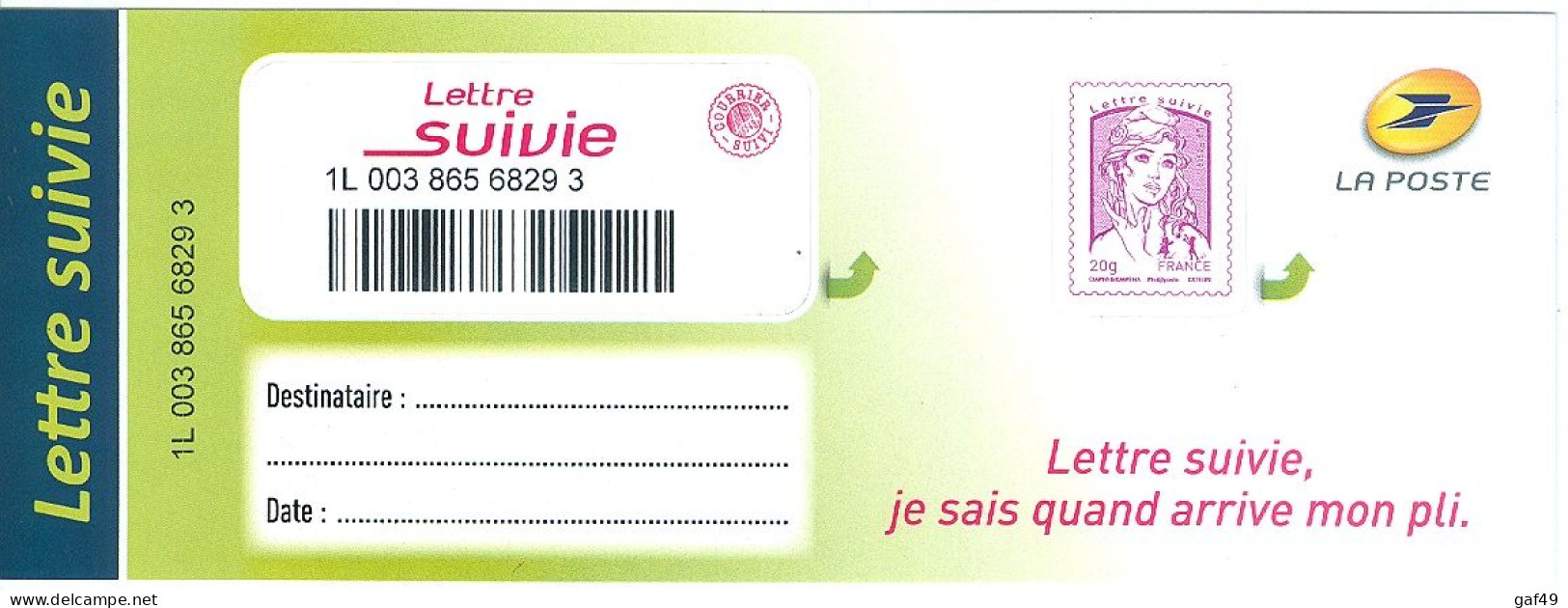 Lettre Suivie LS2 Marianne De Ciappa Feuillet Complet Superbe Cote 65€ (2 Scans) - 2013-2018 Marianne Van Ciappa-Kawena