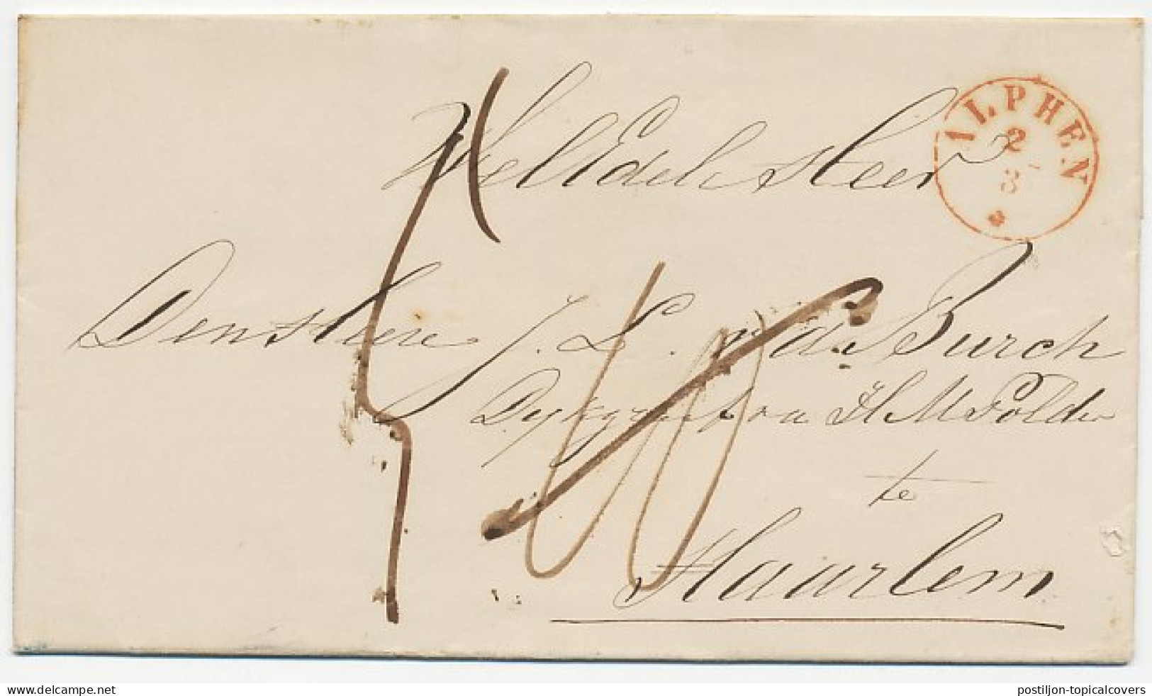 Naamstempel Rhynsaterwoude 1856 - Brieven En Documenten