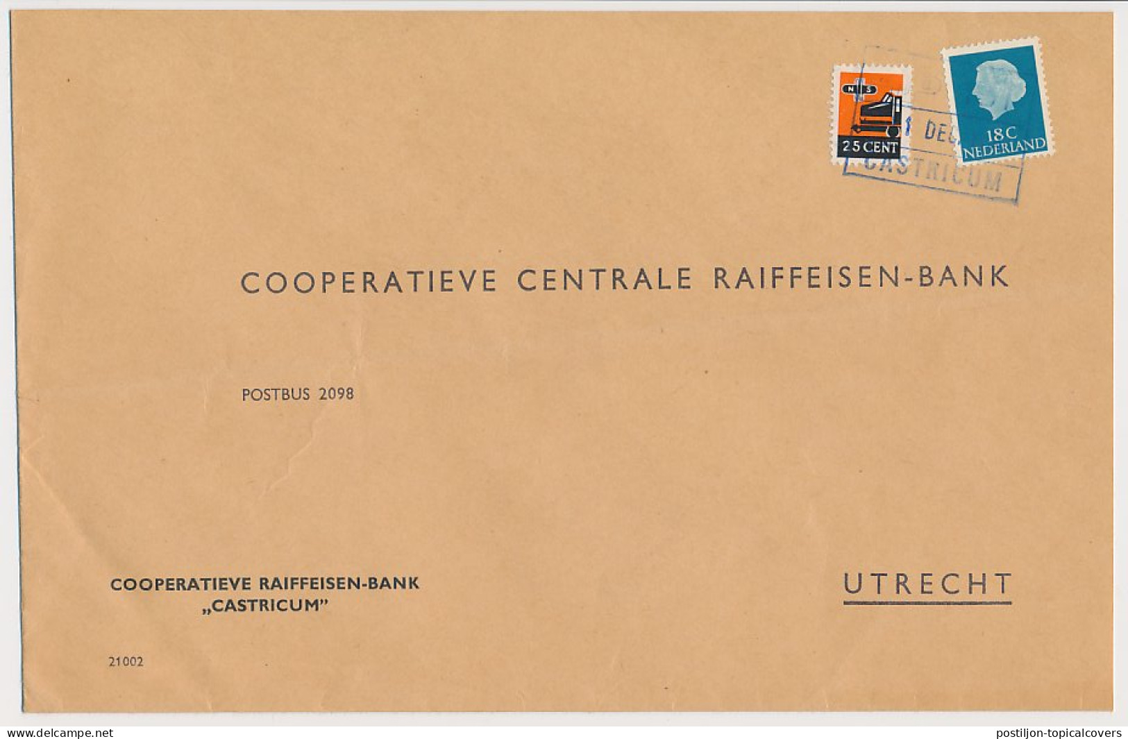 Treinbrief Castricum - Utrecht 1965 - Unclassified