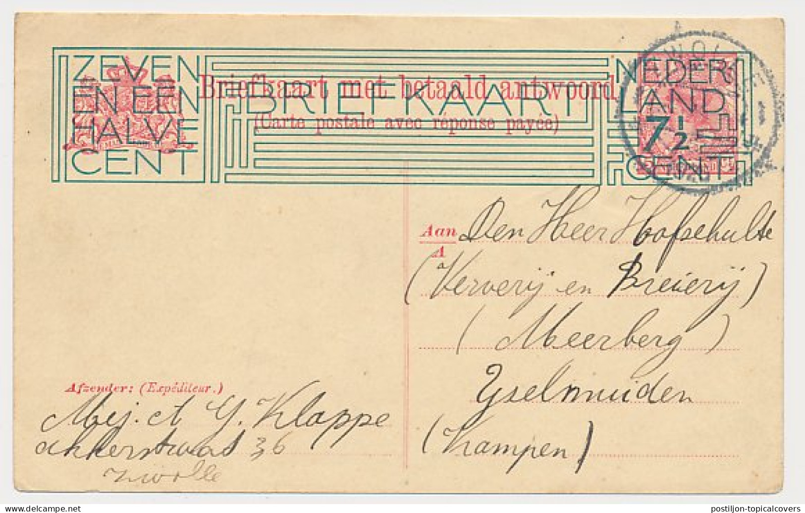 Briefkaart G. 201 A - Plaatfout - 1 Punt Achter Expediteur. - Ganzsachen